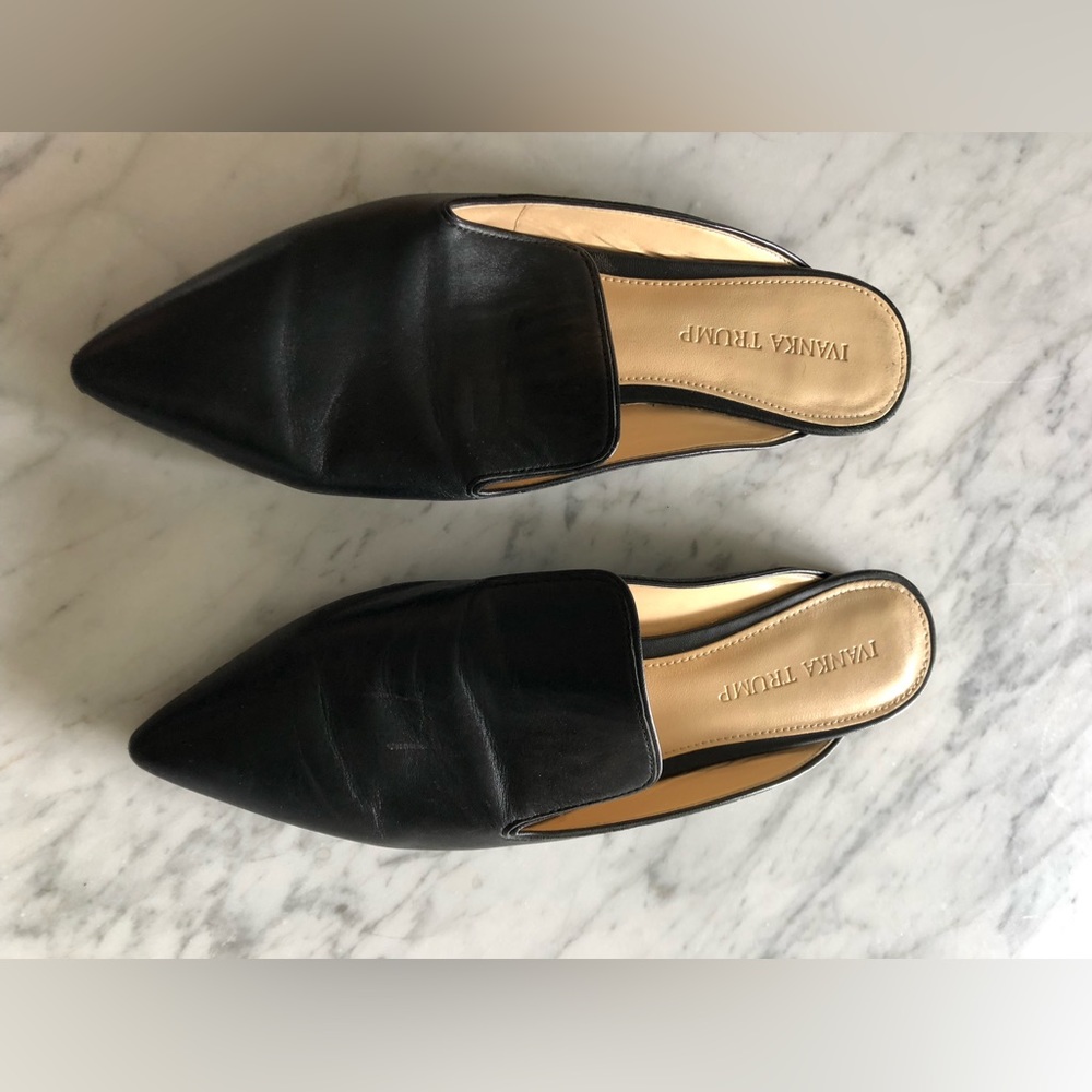Ivanka Trump mules with gold heels